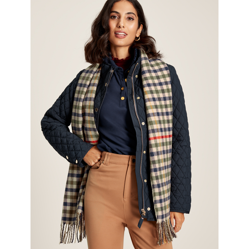 Joules Langtree Check Scarf - Beige Ivy Check-3